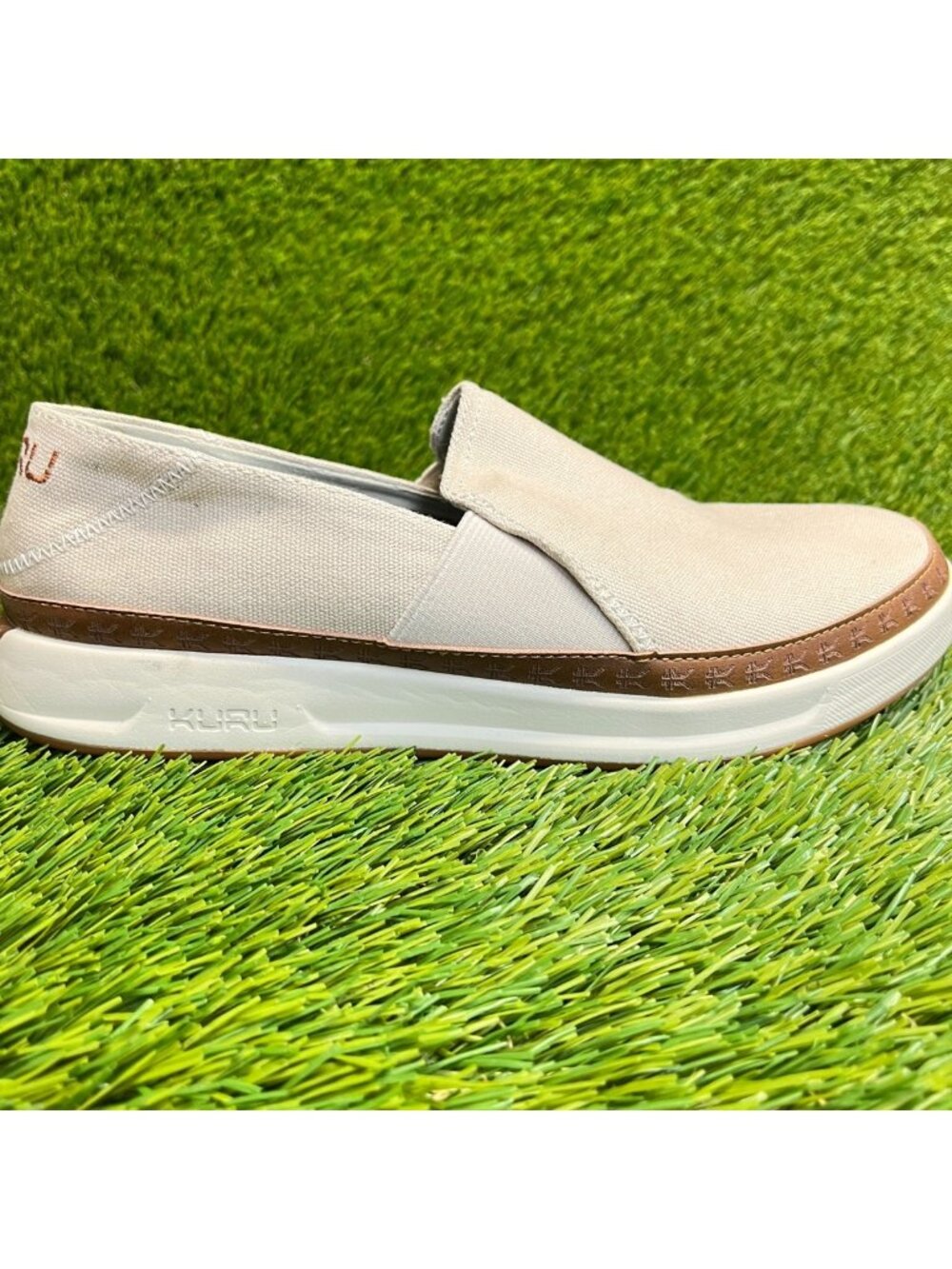 Kuru Roam Atla Classic Womens Size 9.5 Beige Brown Casual Walking Slip-On Shoes